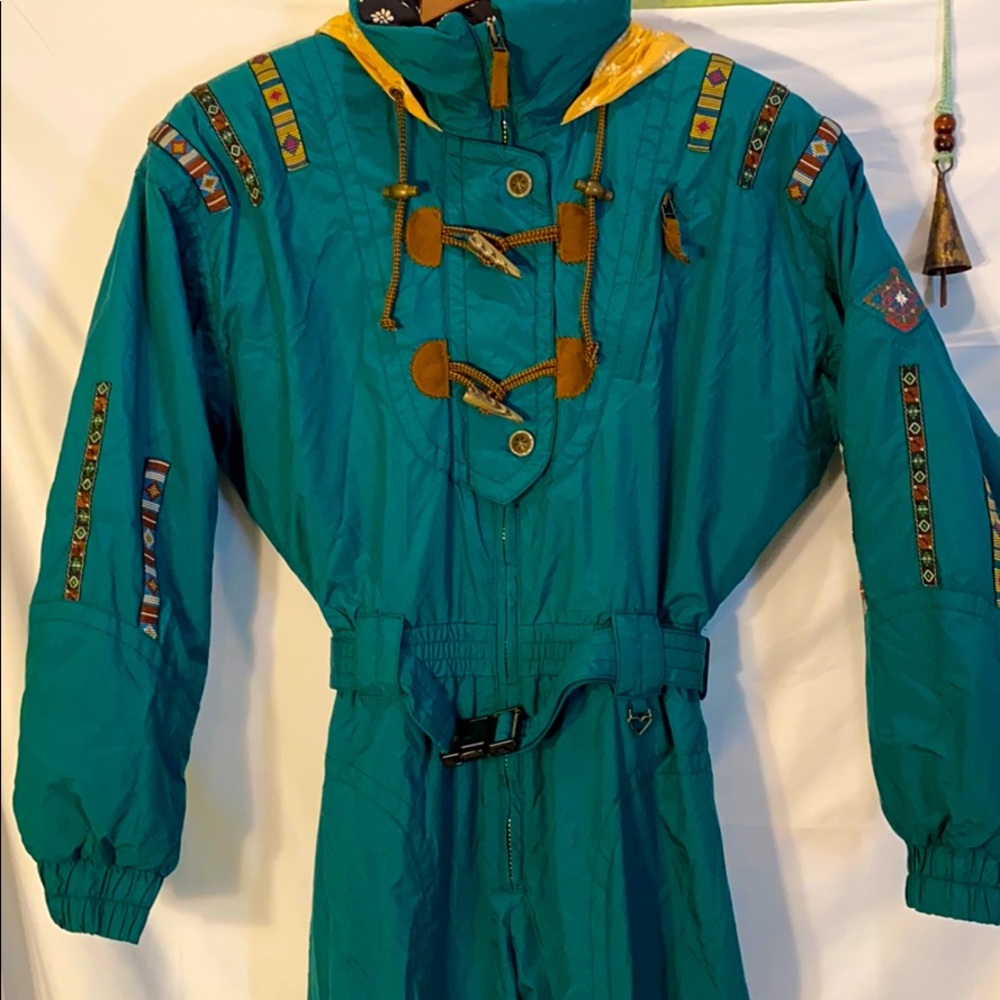 VTG Rare! Obermeyer Ski Suit Native American